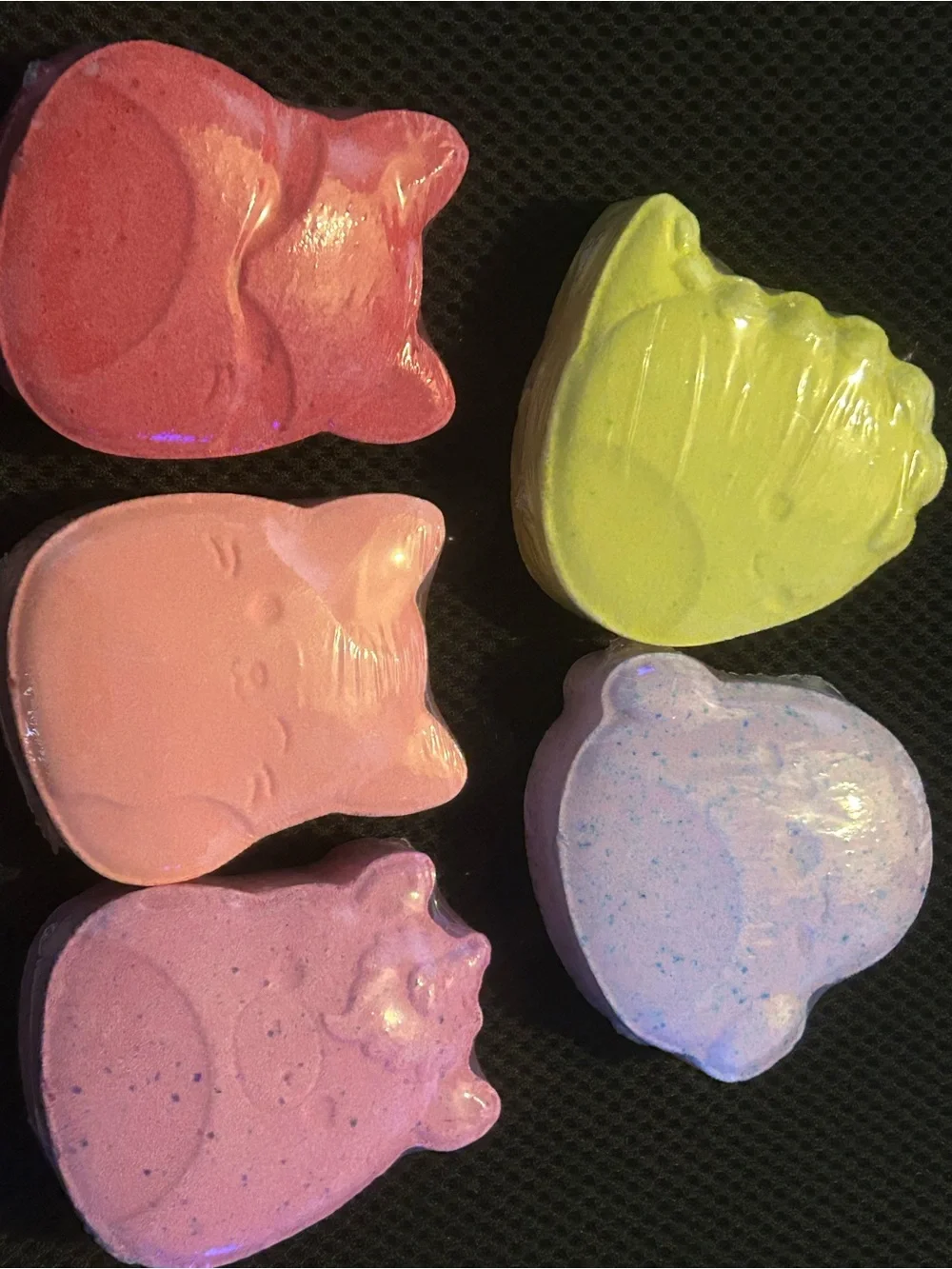 Colorful Squishmallow assortment of children bath bombs